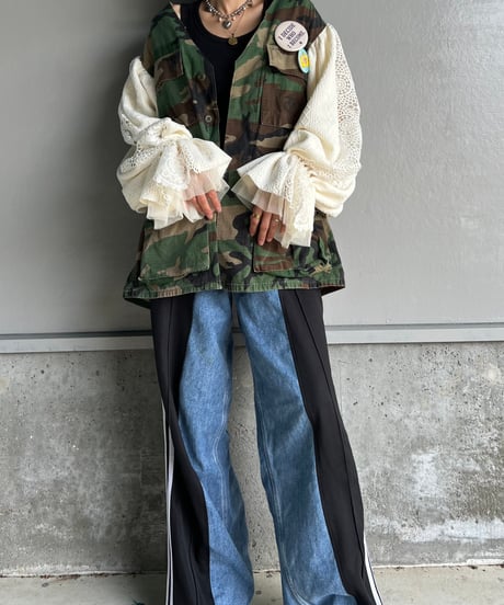 remake sporty  docking denim pants