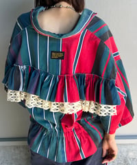remake frill colorful half shirt