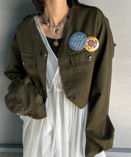 remake military frill  jacket