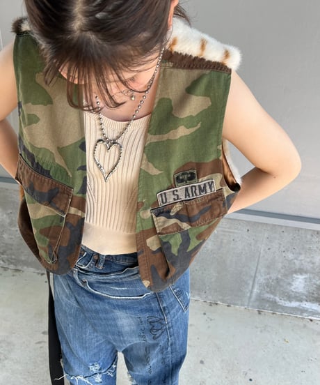 remake militaryfur vest