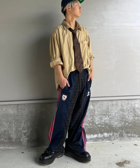 remake adidas plaid mix pants