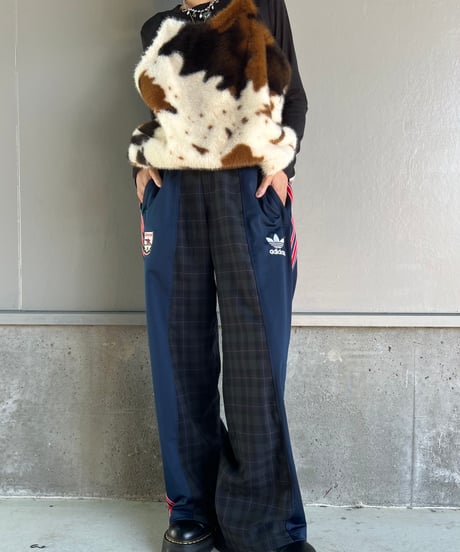 remake adidas plaid mix pants