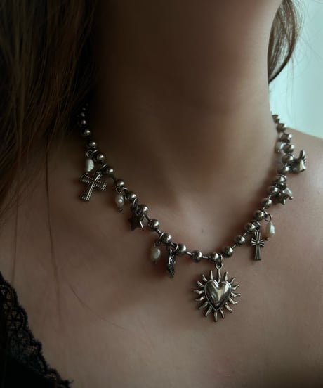 stainless charm necklace heart