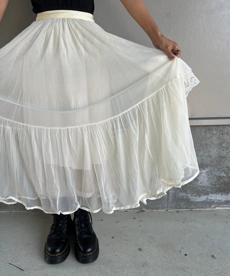 remake asymmetry see-through skirt