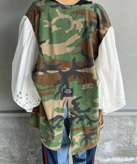 remake balloon sleeve military jacket B