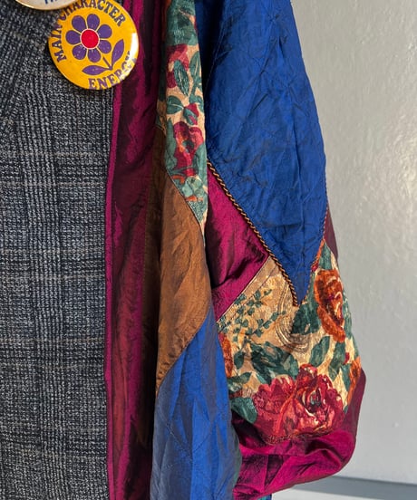 remake dark flower tailored jacket