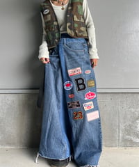 remake wide volume diffarence denim pants B