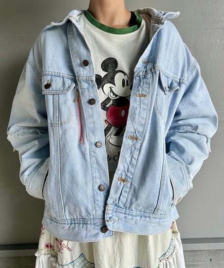 remake damage unique denim jacket