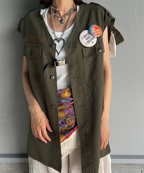 remake military frill vest