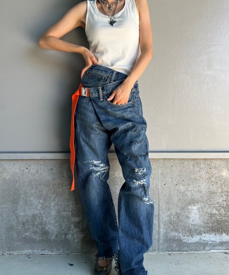 remake differences message denim pants