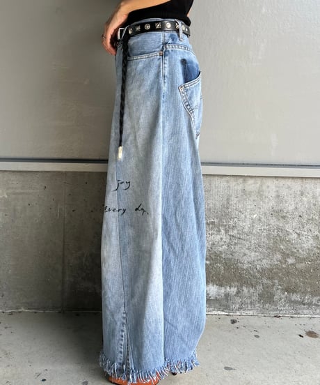 remake wide volume denim pants B