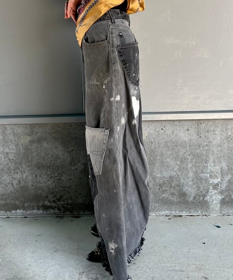 remake wide volume denim pants