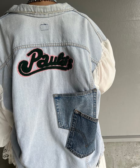 remake baloon sleeve pocket denim jacket