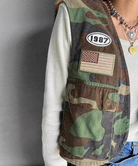 remake militaryfur vest
