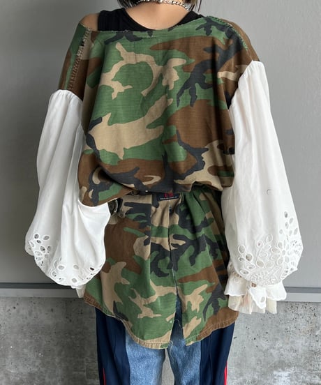 remake balloon sleeve military jacket B