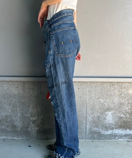 remake differences message denim pants
