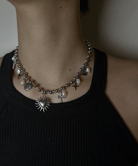 stainless charm necklace heart