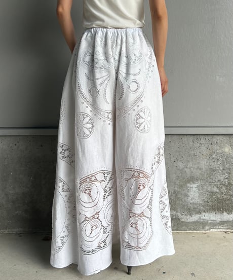 remake vintage lace wide pants E