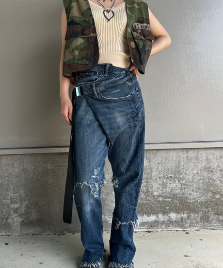 remake differences message denim pants E