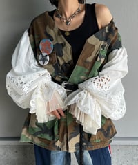 remake balloon sleeve military jacket B