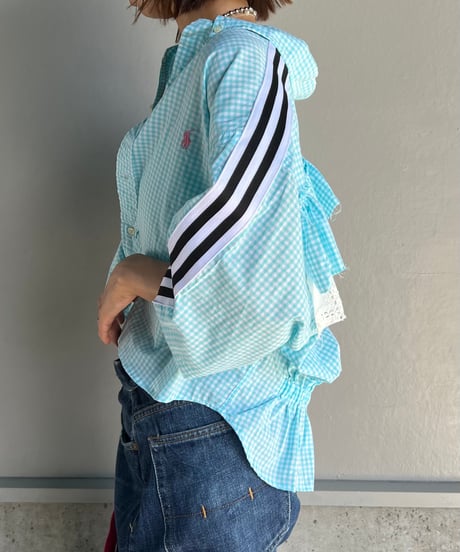 remake frill  line  half shirt