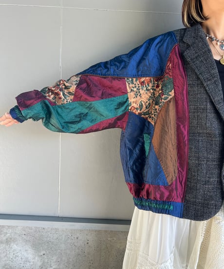 remake dark flower tailored jacket