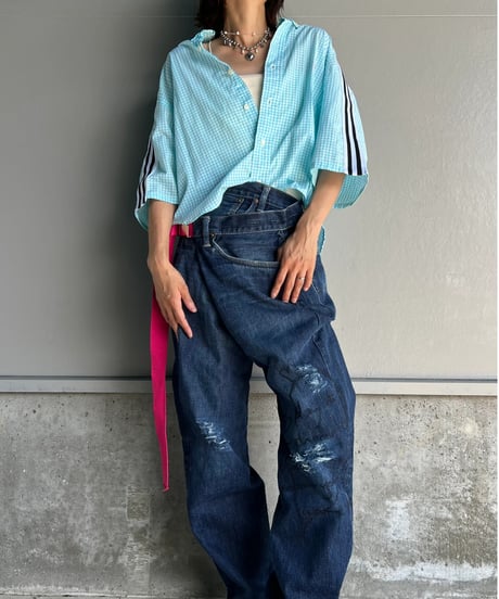 remake frill  line  half shirt
