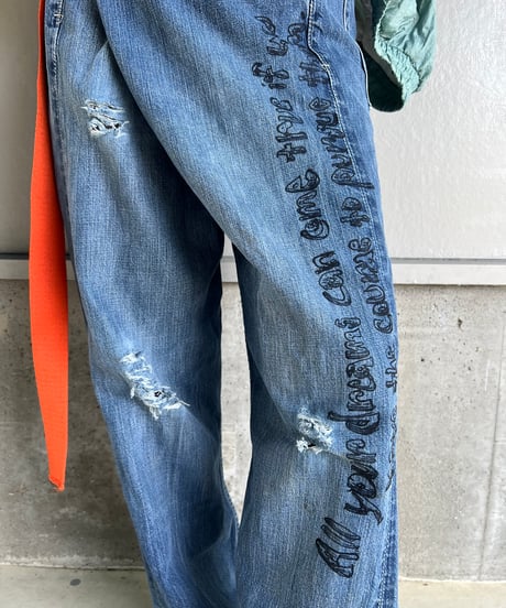 remake differences message denim pants B
