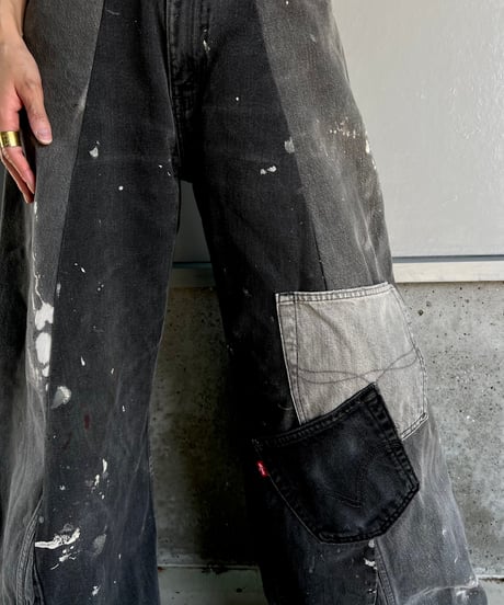 remake wide volume denim pants
