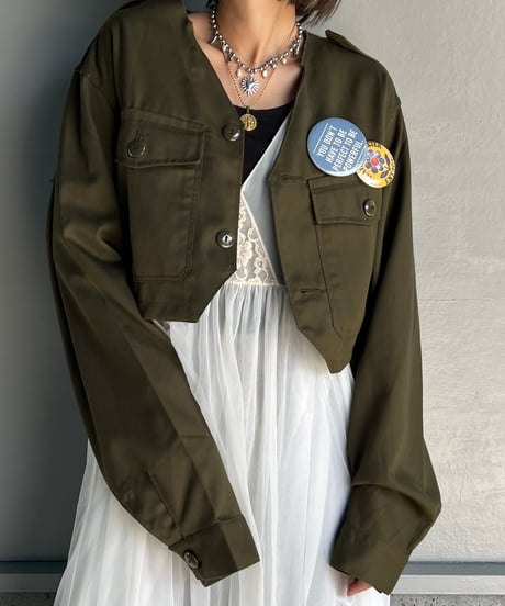 remake military frill  jacket