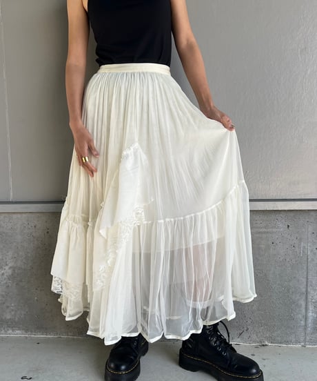 remake asymmetry see-through skirt