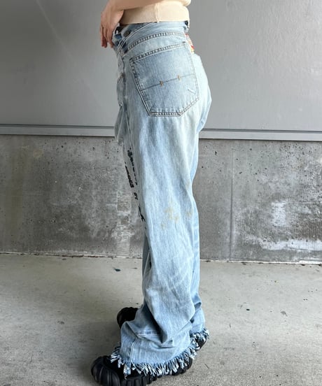 remake differences message denim pants D