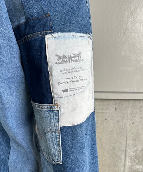 remake wide volume diffarence denim pants A