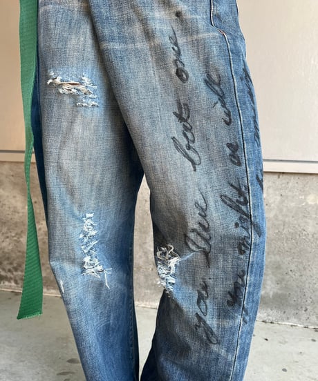 remake differences message denim pants C