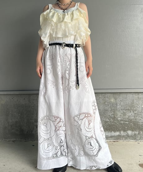 remake vintage lace wide pants E