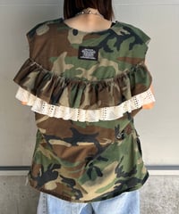 remake military frill vest