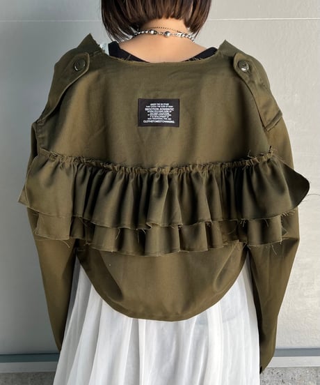 remake military frill  jacket