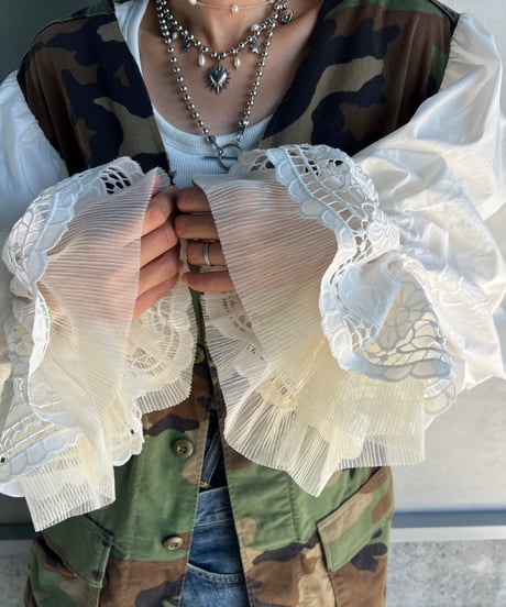 remake ballon sleeve military jacket A