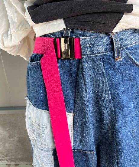 remake wide volume diffarence denim pants C