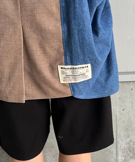 remake denim shirt tailored  jacket
