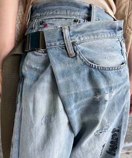 remake differences message denim pants D
