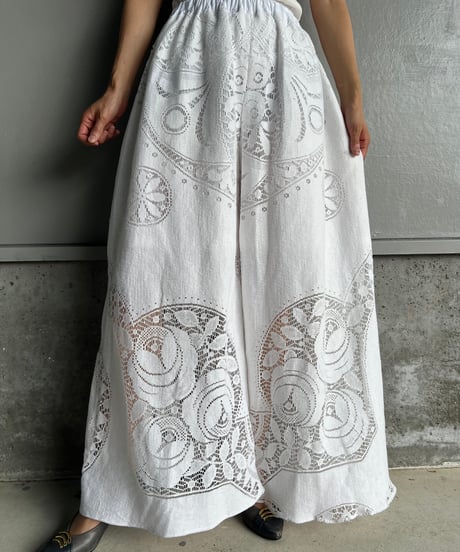 remake vintage lace wide pants E