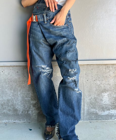 remake differences message denim pants