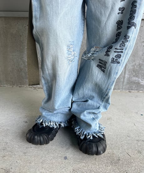 remake differences message denim pants D