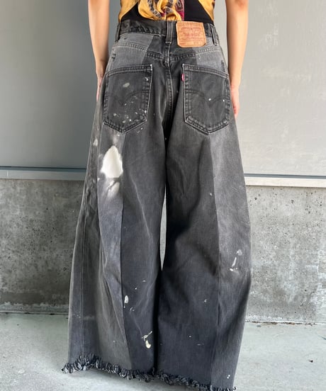 remake wide volume denim pants