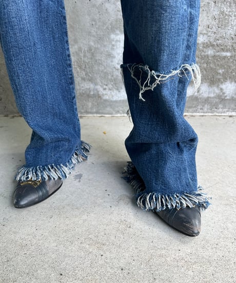 remake differences message denim pants E