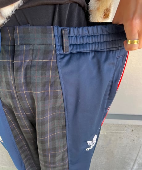 remake adidas plaid mix pants