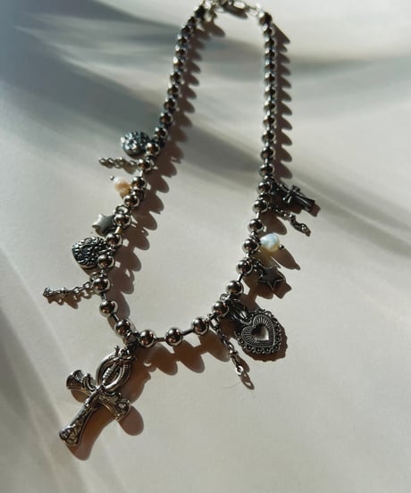 stainless charm necklace cross