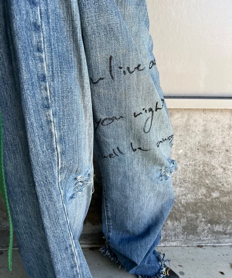remake differences message denim pants