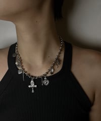 stainless charm necklace cross